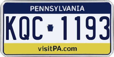 PA license plate KQC1193