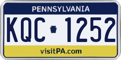 PA license plate KQC1252