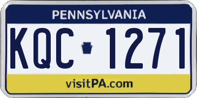 PA license plate KQC1271