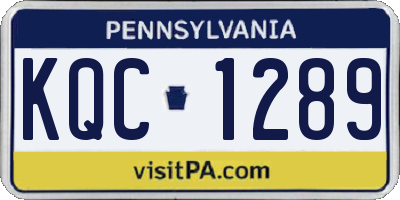 PA license plate KQC1289