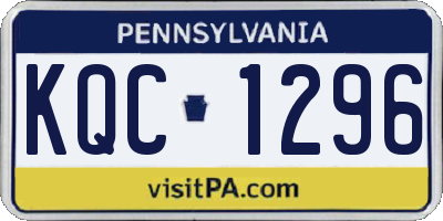 PA license plate KQC1296