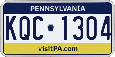PA license plate KQC1304