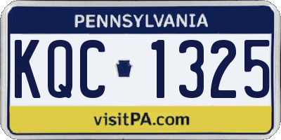 PA license plate KQC1325