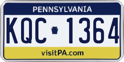 PA license plate KQC1364