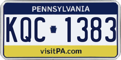 PA license plate KQC1383