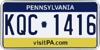 PA license plate KQC1416