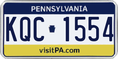 PA license plate KQC1554