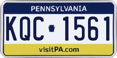 PA license plate KQC1561
