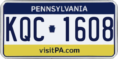PA license plate KQC1608