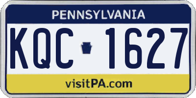 PA license plate KQC1627