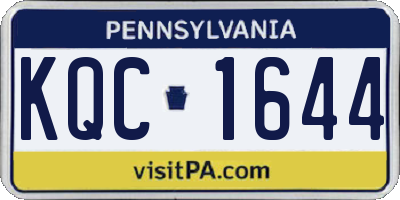 PA license plate KQC1644