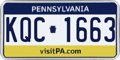 PA license plate KQC1663