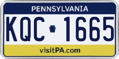 PA license plate KQC1665