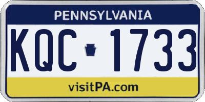 PA license plate KQC1733