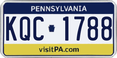PA license plate KQC1788
