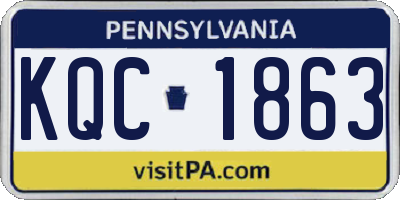 PA license plate KQC1863