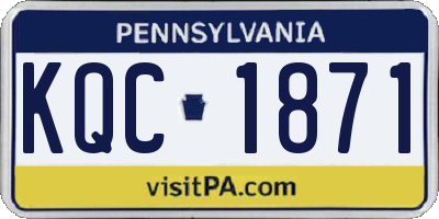 PA license plate KQC1871
