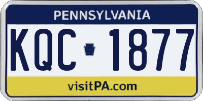 PA license plate KQC1877