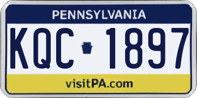 PA license plate KQC1897