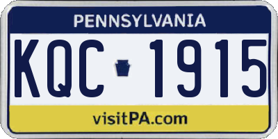 PA license plate KQC1915