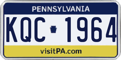 PA license plate KQC1964