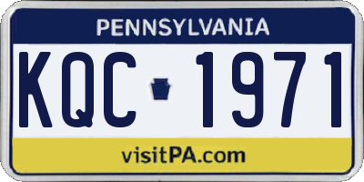 PA license plate KQC1971