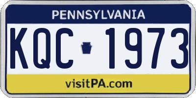 PA license plate KQC1973
