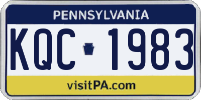 PA license plate KQC1983