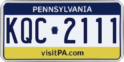 PA license plate KQC2111