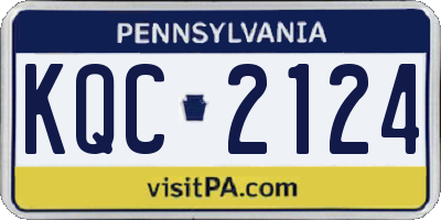 PA license plate KQC2124