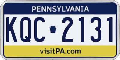 PA license plate KQC2131