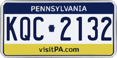 PA license plate KQC2132