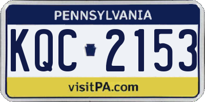 PA license plate KQC2153