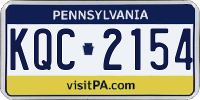 PA license plate KQC2154