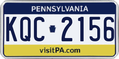 PA license plate KQC2156