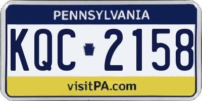 PA license plate KQC2158