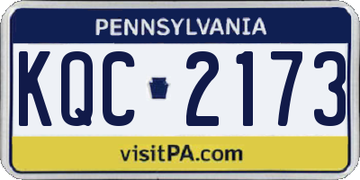 PA license plate KQC2173