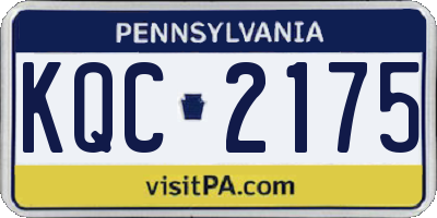 PA license plate KQC2175