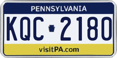 PA license plate KQC2180