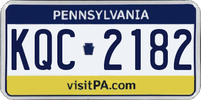 PA license plate KQC2182