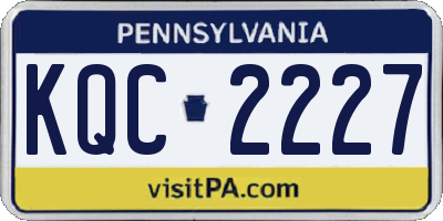 PA license plate KQC2227