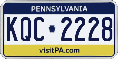 PA license plate KQC2228
