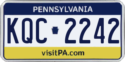 PA license plate KQC2242