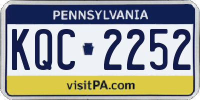 PA license plate KQC2252