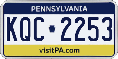 PA license plate KQC2253