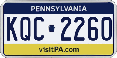 PA license plate KQC2260