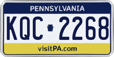 PA license plate KQC2268