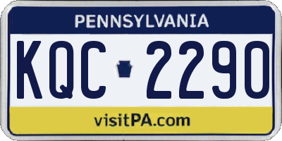 PA license plate KQC2290