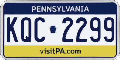 PA license plate KQC2299