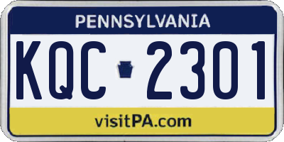 PA license plate KQC2301